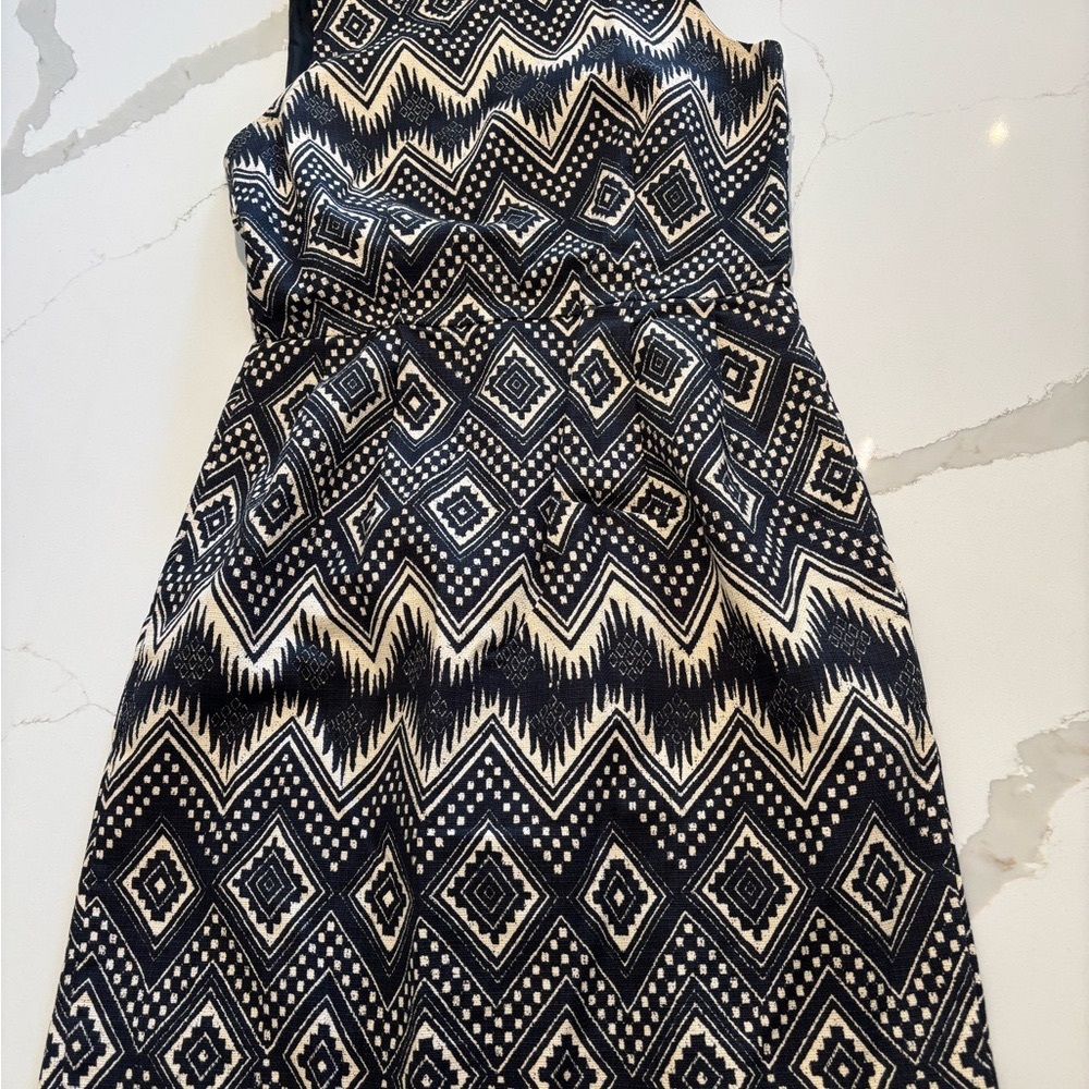 J. Crew Black and White Geometric Dress